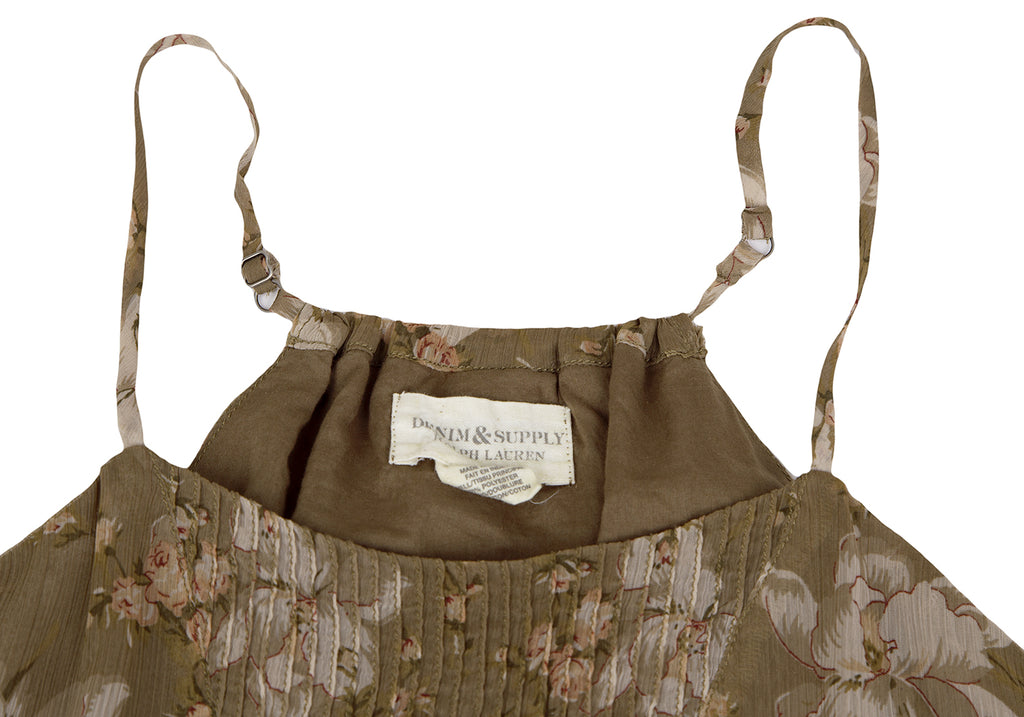 Ralph Lauren NY. Denim & Supply. Beige Floral Printed Cami Dress