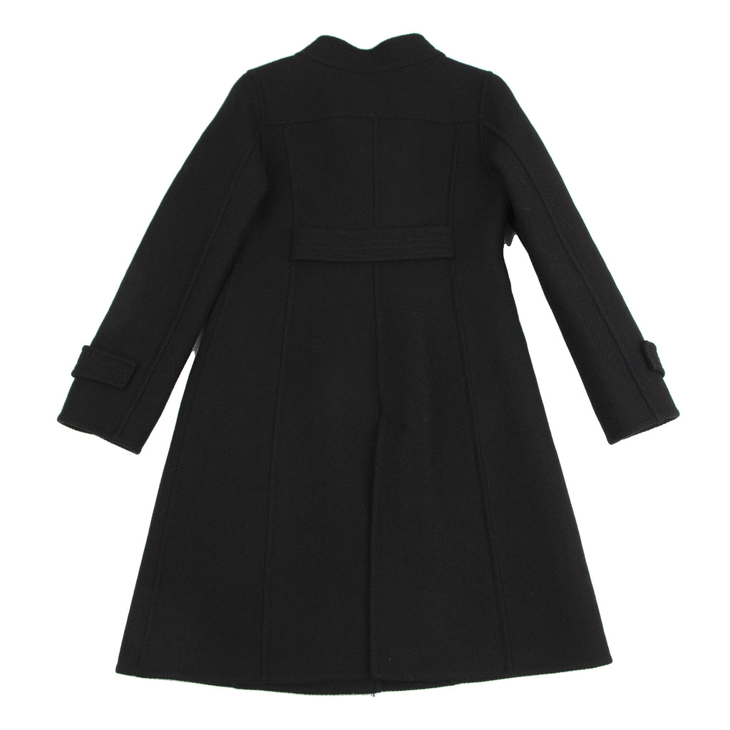 TOMORROWLAND BALLSEY JAPAN. Black Wool Stand Collar Double Coat