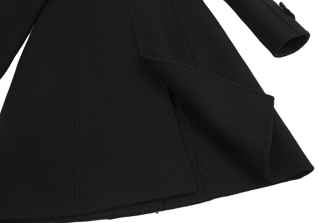 TOMORROWLAND BALLSEY JAPAN. Black Wool Stand Collar Double Coat