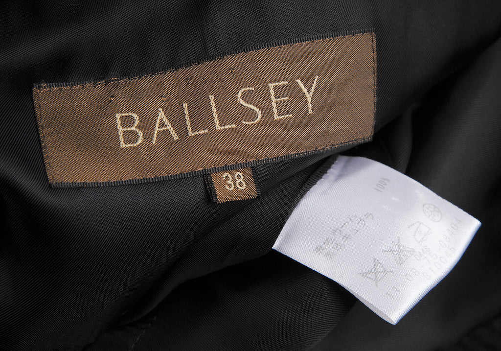 TOMORROWLAND BALLSEY JAPAN. Black Wool Stand Collar Double Coat