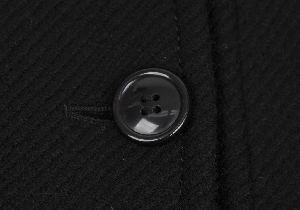 TOMORROWLAND BALLSEY JAPAN. Black Wool Stand Collar Double Coat