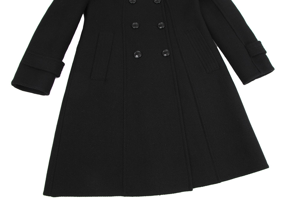 TOMORROWLAND BALLSEY JAPAN. Black Wool Stand Collar Double Coat