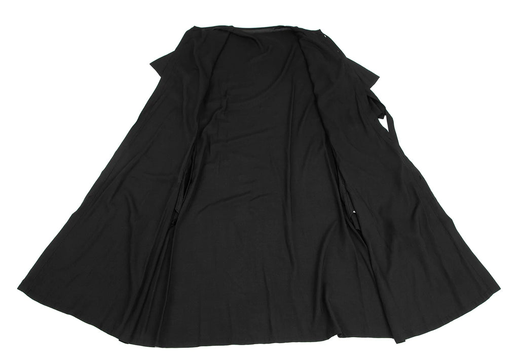 YOHJI YAMAMOTO JAPAN. Ground Y Flap Layer Rayon Black Shirt Dress