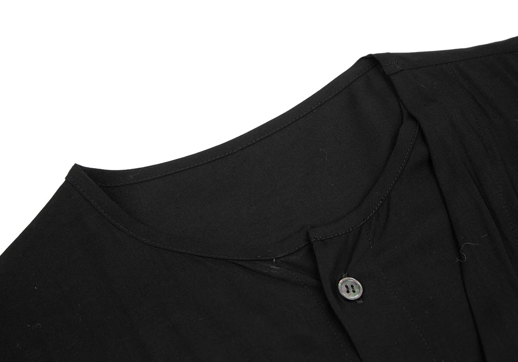 YOHJI YAMAMOTO JAPAN. Ground Y Flap Layer Rayon Black Shirt Dress