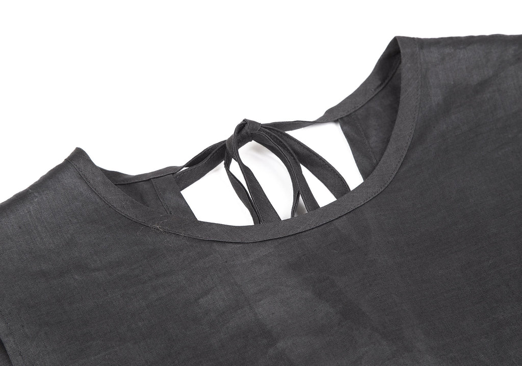 BEAUTY & YOUTH UNITED ARROWS JAPAN. Charcoal Linen Sleeveless Tiered Dress