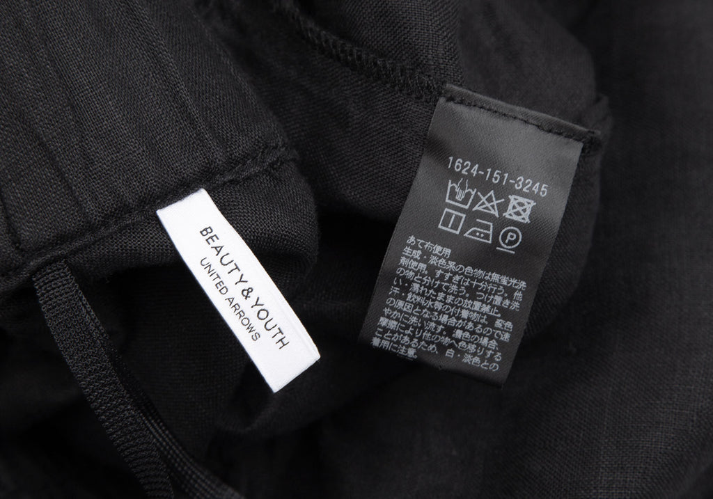 BEAUTY & YOUTH UNITED ARROWS JAPAN. Charcoal Color Linen Drape Flare Skirt