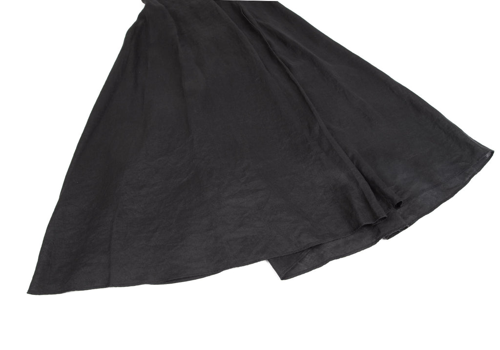 BEAUTY & YOUTH UNITED ARROWS JAPAN. Charcoal Color Linen Drape Flare Skirt