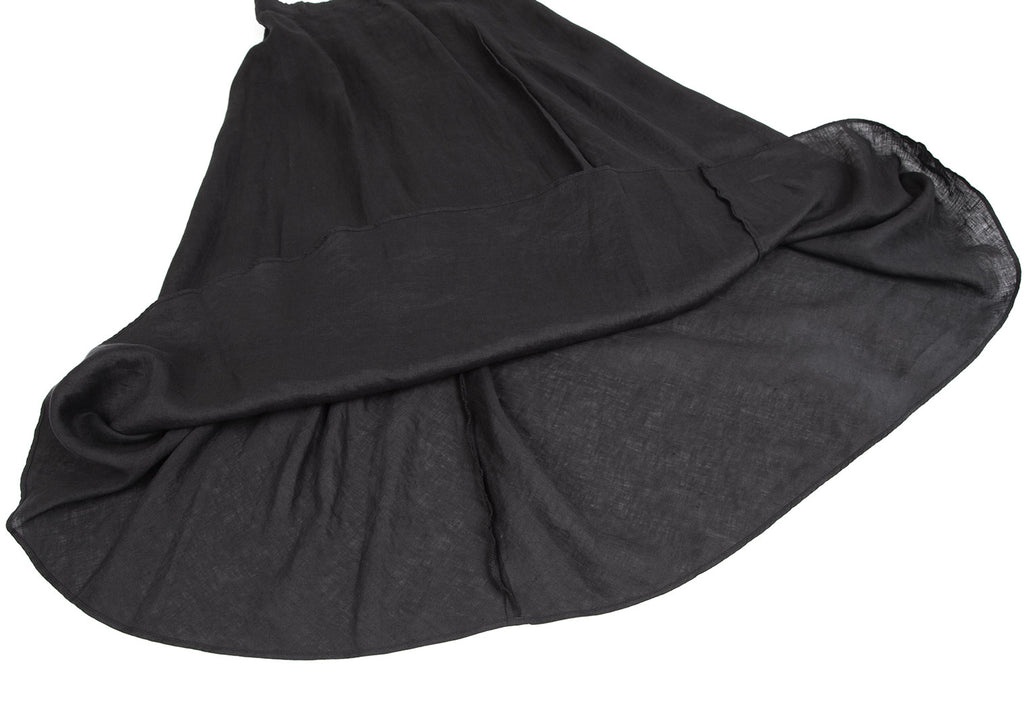 BEAUTY & YOUTH UNITED ARROWS JAPAN. Charcoal Color Linen Drape Flare Skirt