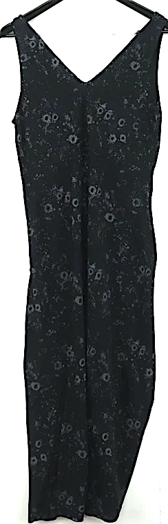 Ghost LONDON. TANYA SARNE. Black Viscose BodyCon Midi Dress