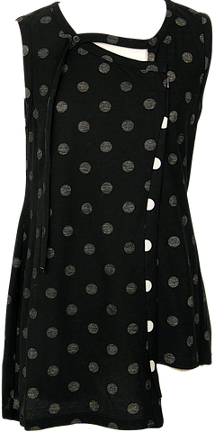 Yohji Yamamoto Japan. Y's Black Diamond Woven Layered Dress