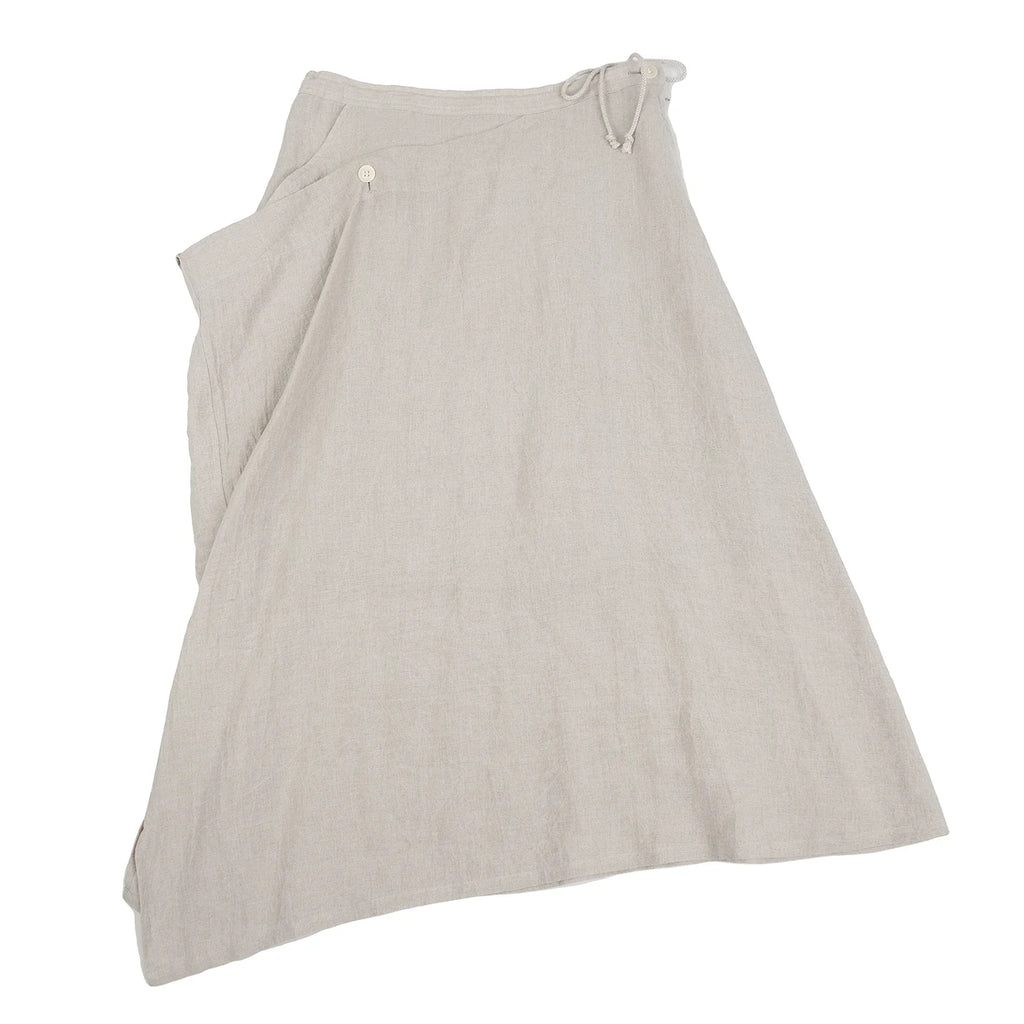 YOHJI YAMAMOTO JAPAN. Y'S. Beige Linen Asymmetric Skirt