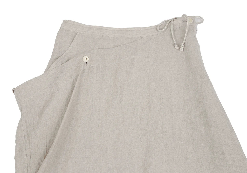 YOHJI YAMAMOTO JAPAN. Y'S. Beige Linen Asymmetric Skirt