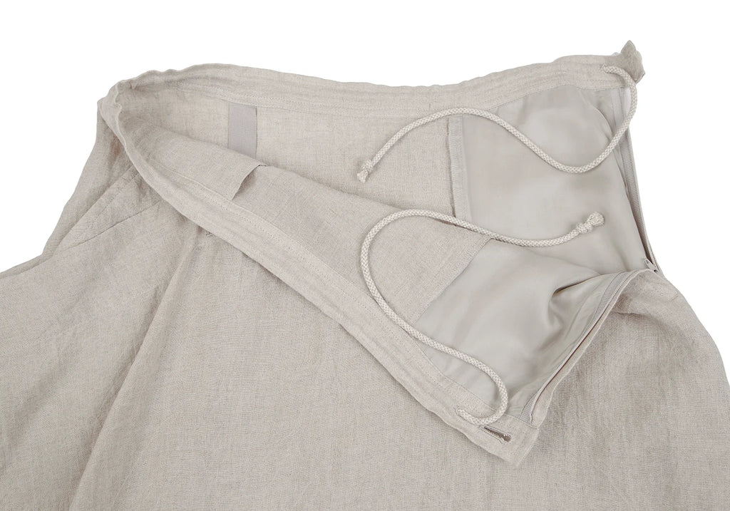 YOHJI YAMAMOTO JAPAN. Y'S. Beige Linen Asymmetric Skirt