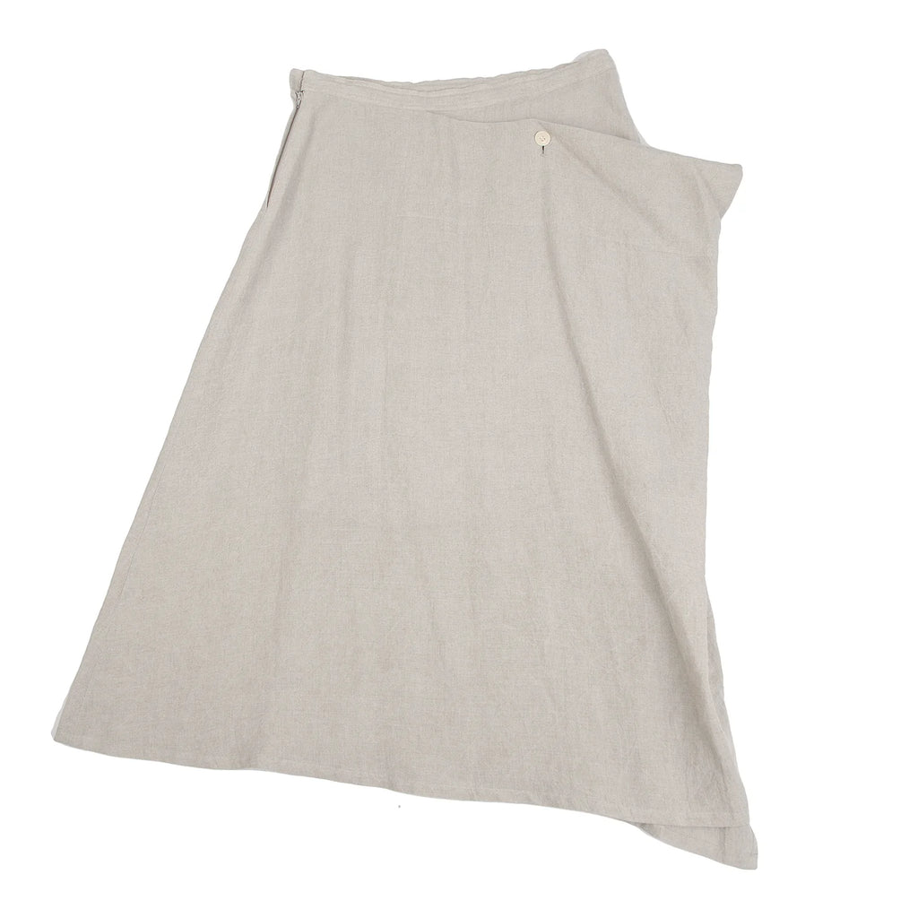 YOHJI YAMAMOTO JAPAN. Y'S. Beige Linen Asymmetric Skirt