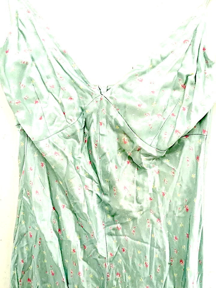 Ghost London UK. Tanya Sarne Blue Floral 100% Viscose Sleeveless Long V-Neck Maxi Dress