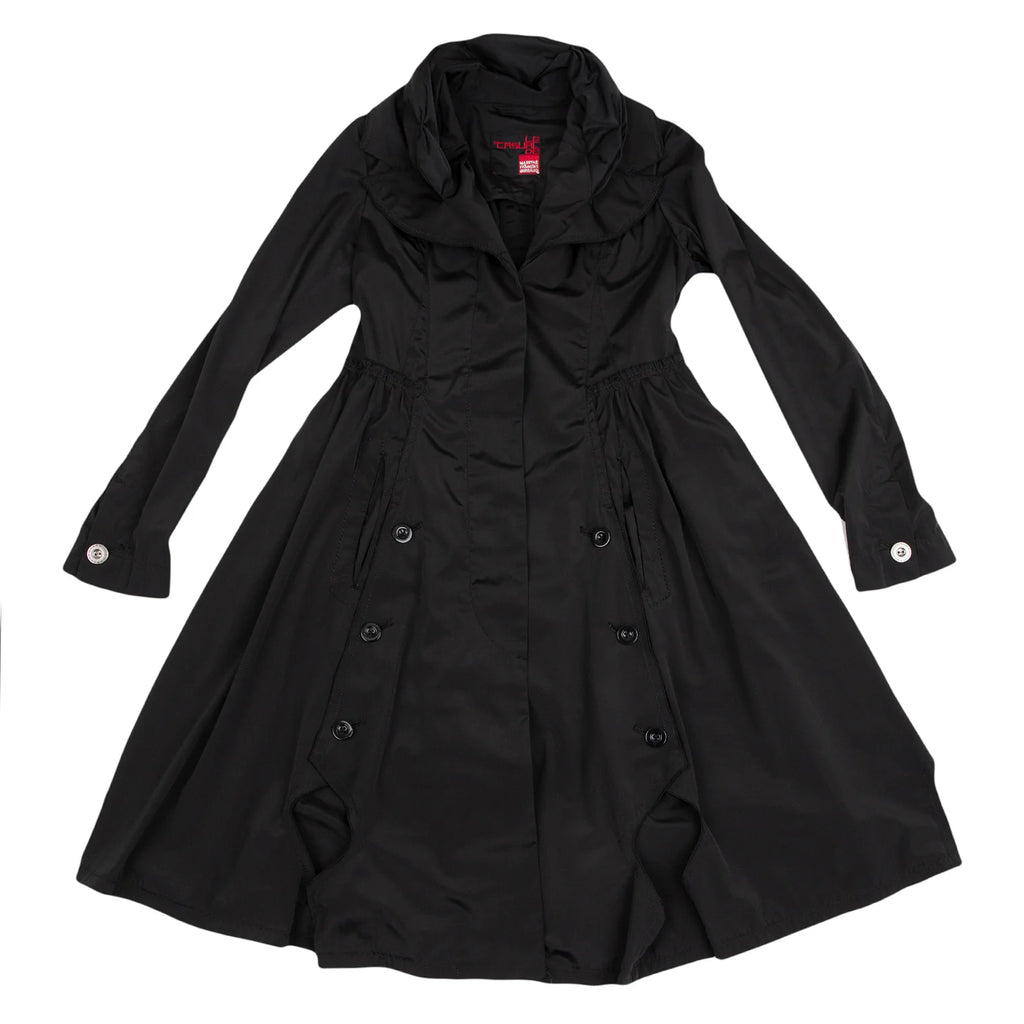 MARITHE + FRANCOIS GIRBAUD Paris. Black Gather Poly Coat