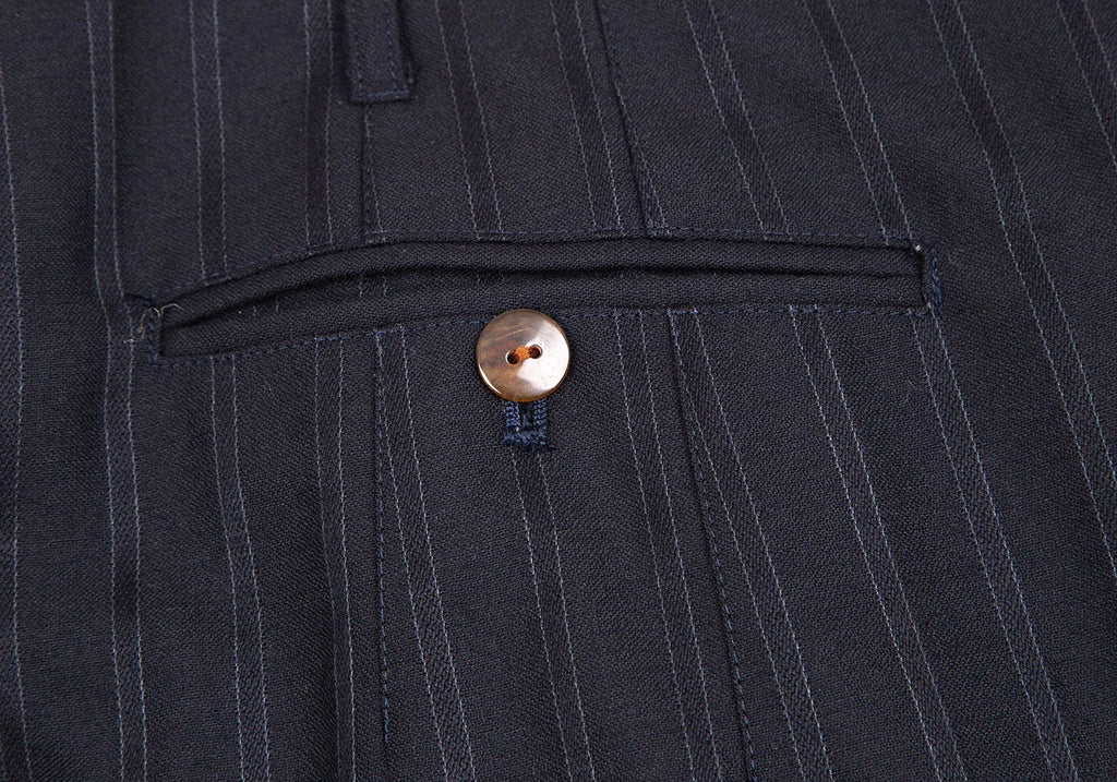 Jean-Paul GAULTIER PARIS. Navy Wool Striped Skirt