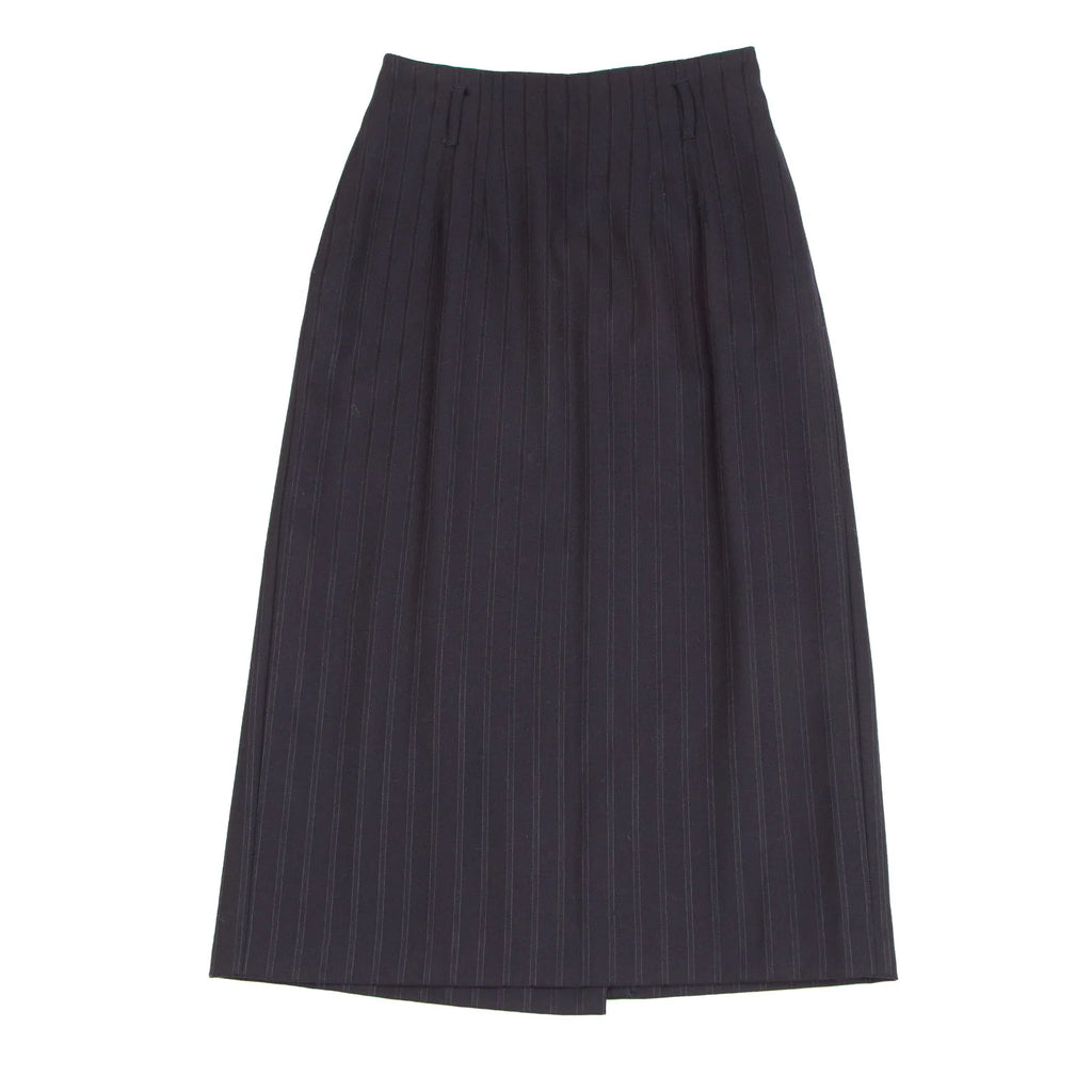 Jean-Paul GAULTIER PARIS. Navy Wool Striped Skirt