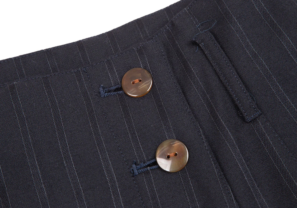 Jean-Paul GAULTIER PARIS. Navy Wool Striped Skirt