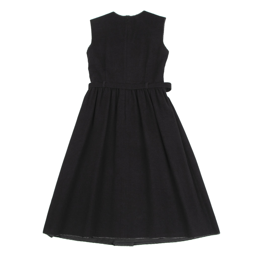 Issey Miyake Japan. Zucca. Black Cotton Rayon Sleeveless Belted Dress