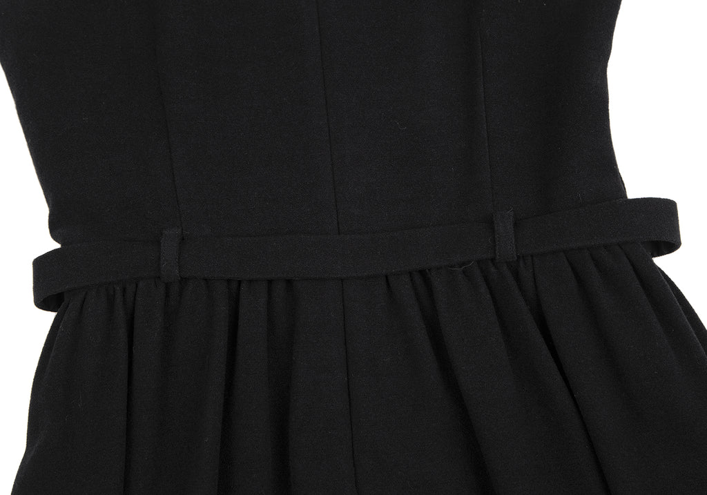 Issey Miyake Japan. Zucca. Black Cotton Rayon Sleeveless Belted Dress