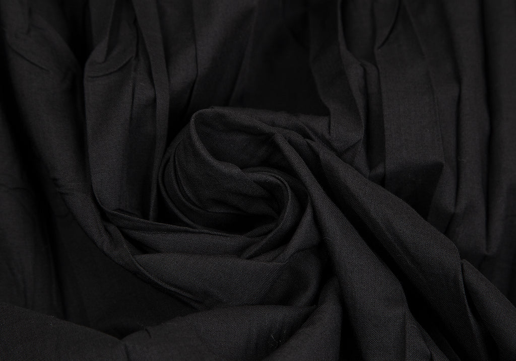 ISSEY MIYAKE JAPAN. PLEATS PLEASE Black Poly Cotton Wrinkle Pleats Skirt