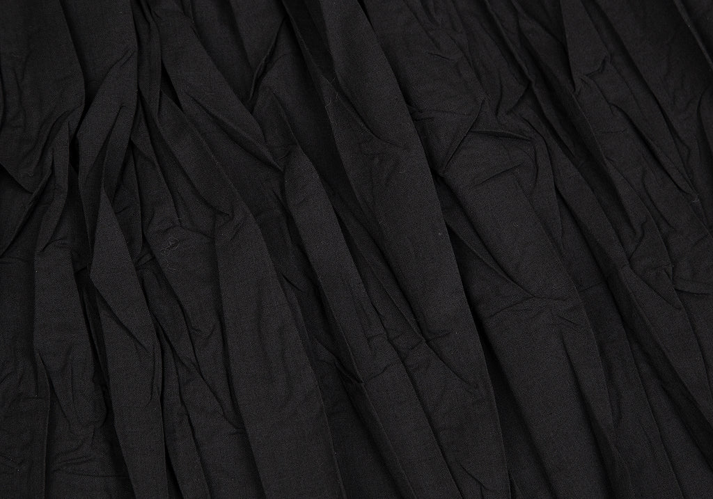ISSEY MIYAKE JAPAN. PLEATS PLEASE Black Poly Cotton Wrinkle Pleats Skirt