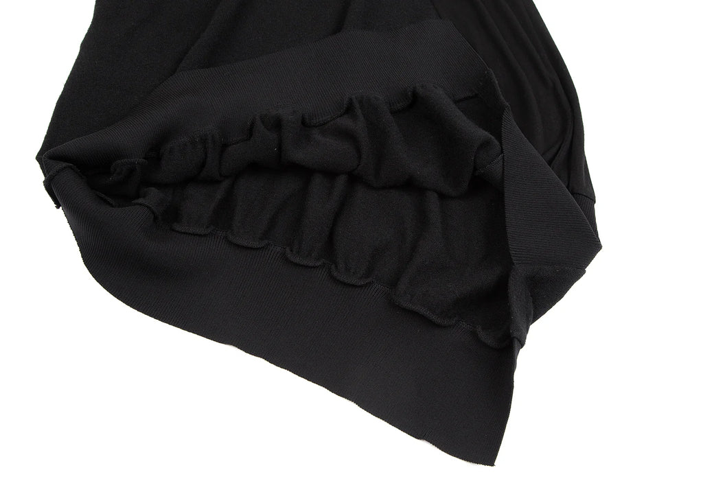 YOHJI YAMAMOTO JAPAN. Y's Black Knit Switching Asymmetry Dress