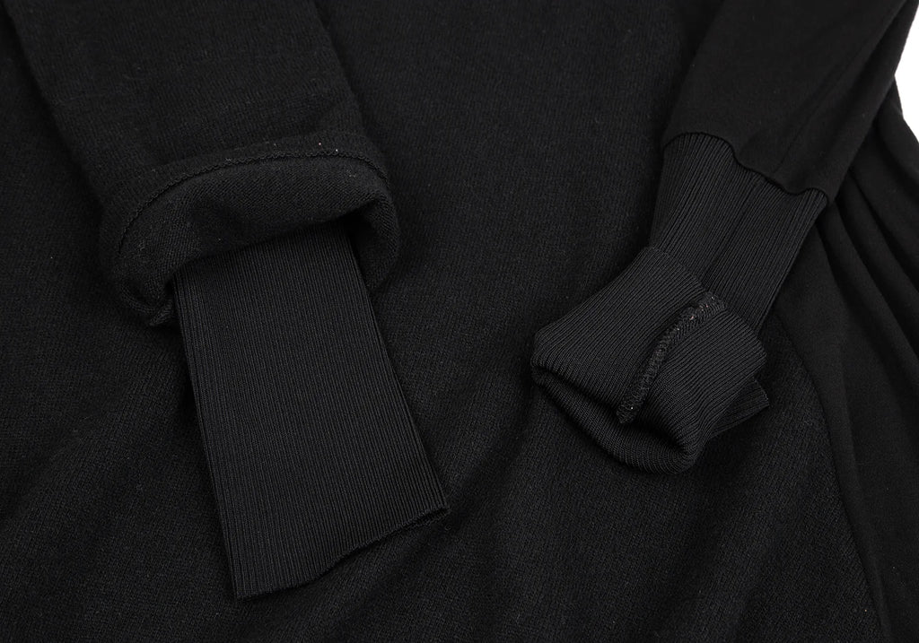 YOHJI YAMAMOTO JAPAN. Y's Black Knit Switching Asymmetry Dress