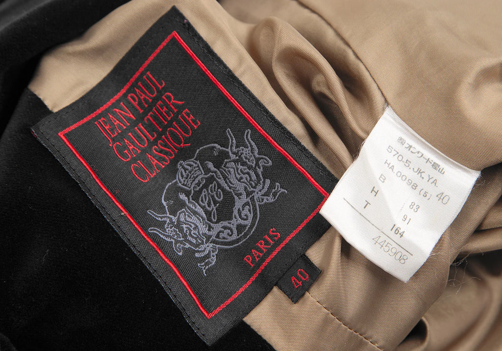 Jean-Paul GAULTIER PARIS. CLASSIQUE Black Cotton Velvet Jacket