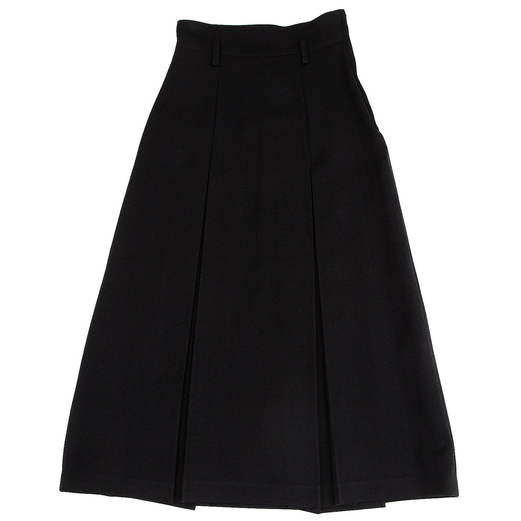 COMME des GARCONS JAPAN. TRICOT. Black High Waist Pleats Wool Skirt