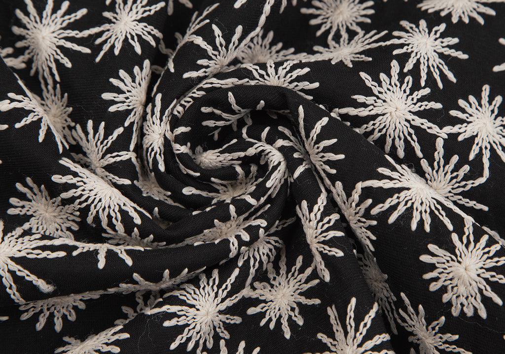 Sybilla Spain. Black Cotton Embroidery Dress