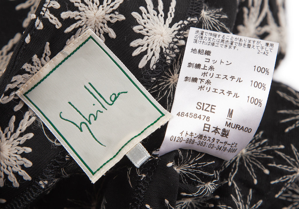 Sybilla Spain. Black Cotton Embroidery Dress