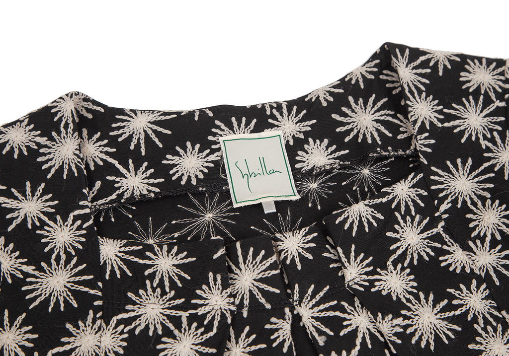 Sybilla Spain. Black Cotton Embroidery Dress