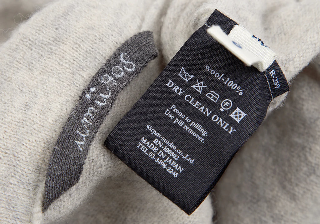 45rpm 45R umii908 JAPAN. Grey Wool Knit Hoodie