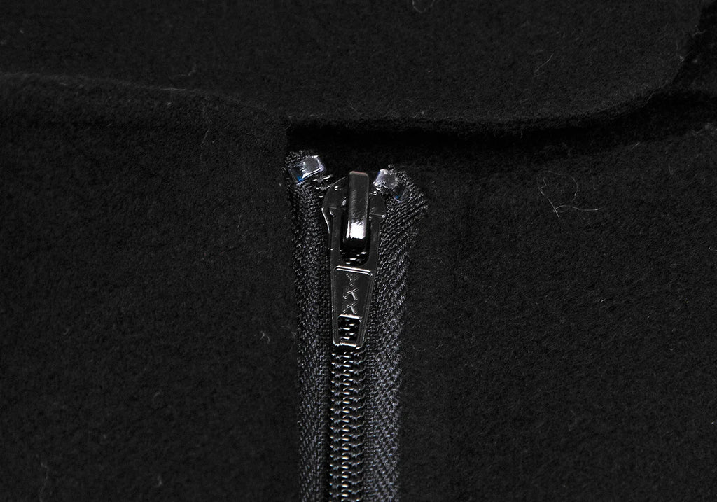 ANTEPRIMA ITALY. Black Wool Cashmere Zip Up Turtleneck Coat