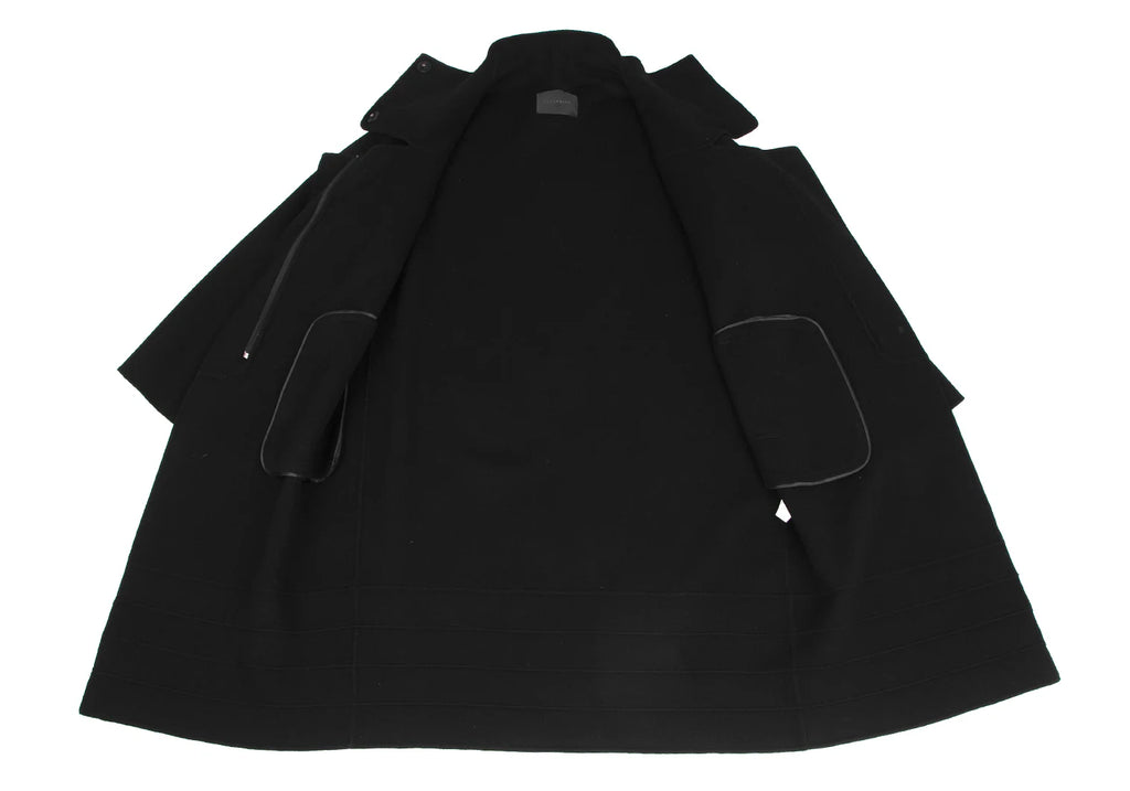 ANTEPRIMA ITALY. Black Wool Cashmere Zip Up Turtleneck Coat