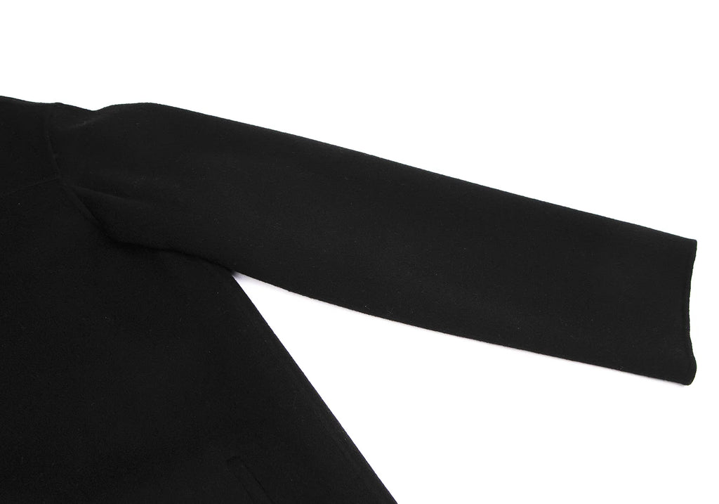 ANTEPRIMA ITALY. Black Wool Cashmere Zip Up Turtleneck Coat