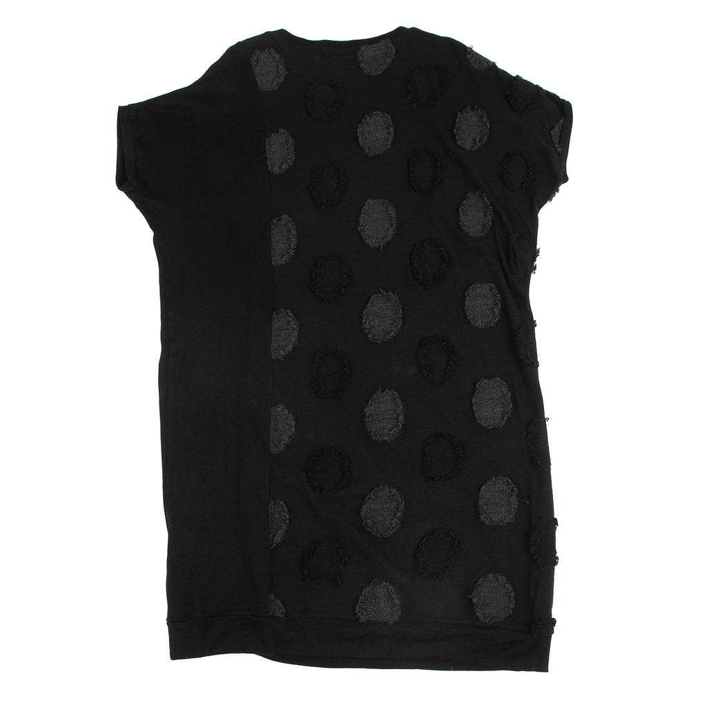 GOMME JAPAN. Black Dot Patch Knit Dress