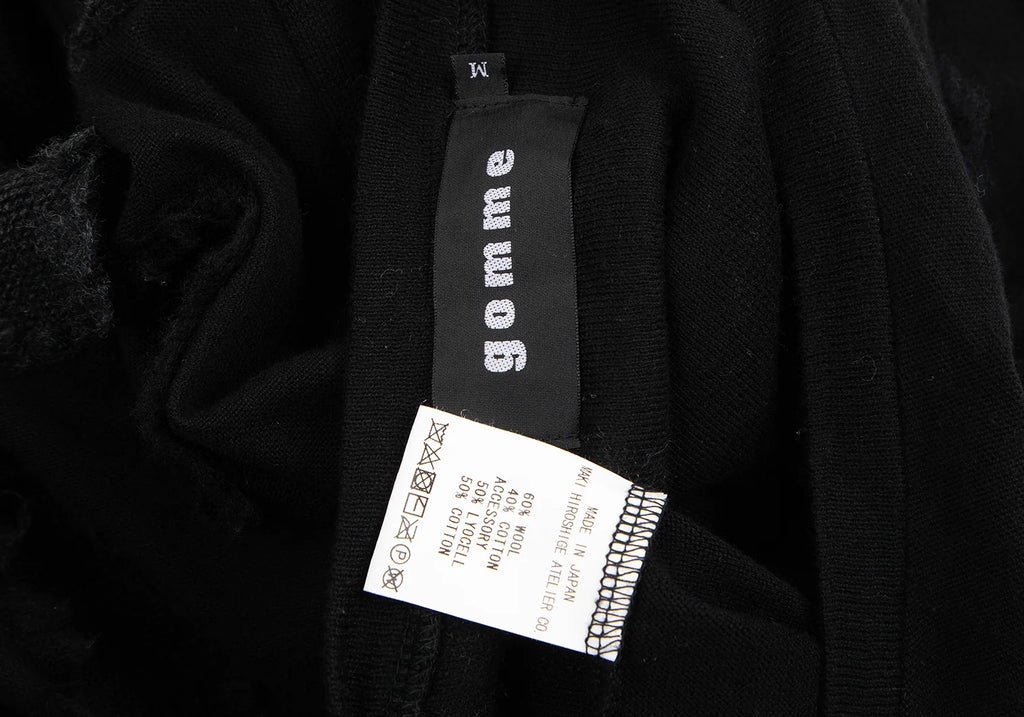 GOMME JAPAN. Black Dot Patch Knit Dress