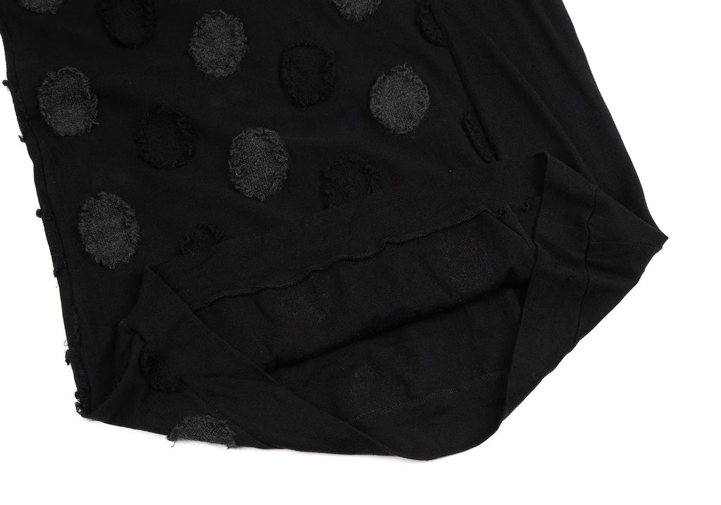 GOMME JAPAN. Black Dot Patch Knit Dress