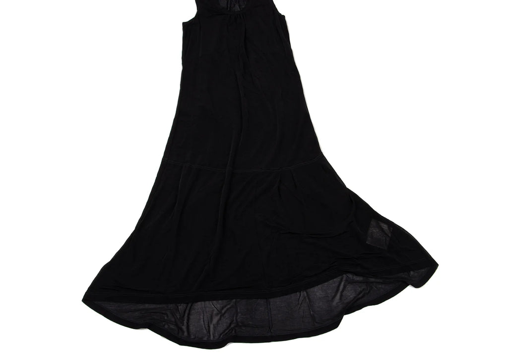 COMME des GARCONS JAPAN. Navy Dyed Semi-Sheer Sleeveless Dress