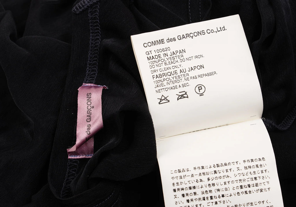 COMME des GARCONS JAPAN. Navy Dyed Semi-Sheer Sleeveless Dress