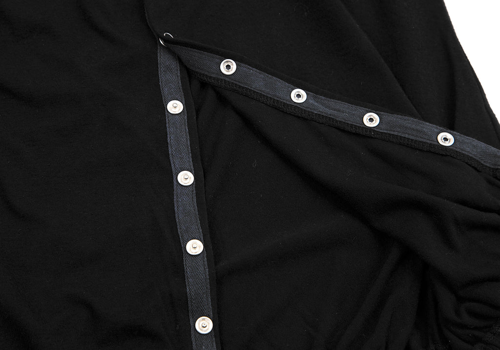 ISSEY MIYAKE JAPAN. Sunaokuwahara I.S. Black Rayon Round Collar Stretch Shirt