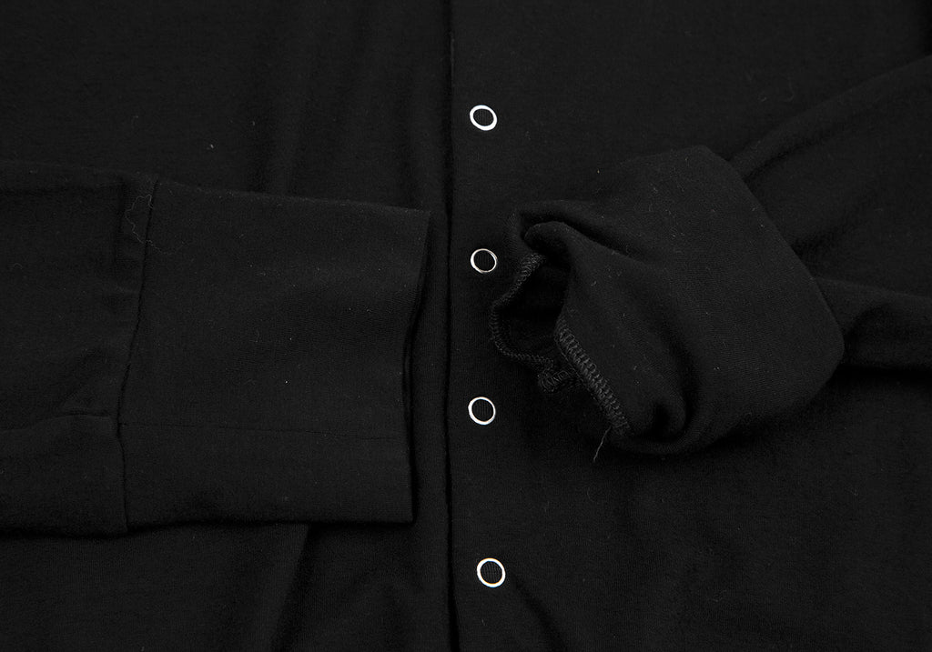 ISSEY MIYAKE JAPAN. Sunaokuwahara I.S. Black Rayon Round Collar Stretch Shirt