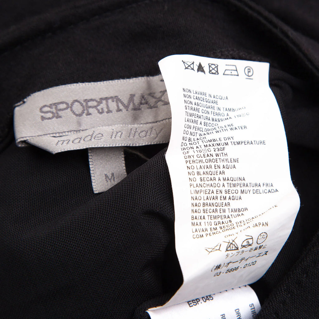 MaxMara Italy. SPORTMAX. Black Puff Sleeves Wool Dress