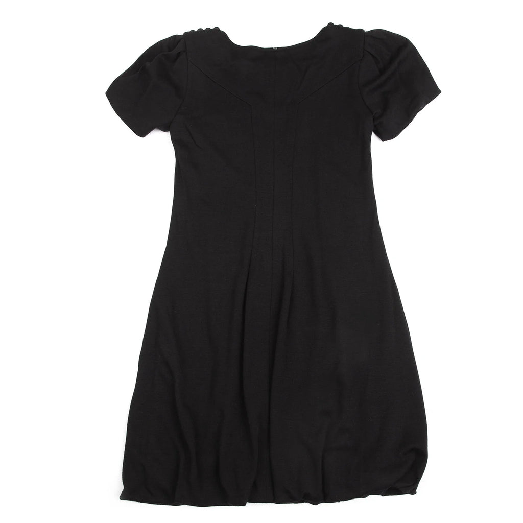 MaxMara Italy. SPORTMAX. Black Puff Sleeves Wool Dress