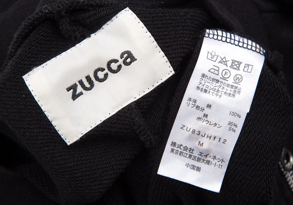ISSEY MIYAKE JAPAN. zucca. Black Cotton Zipper Front Design Dress