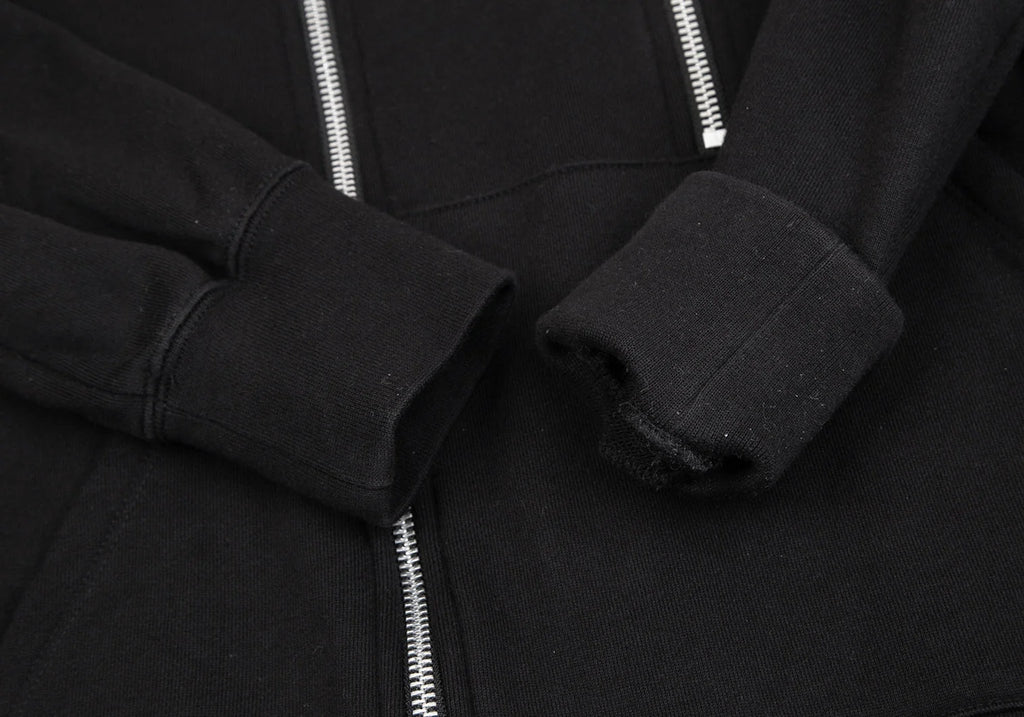 ISSEY MIYAKE JAPAN. zucca. Black Cotton Zipper Front Design Dress