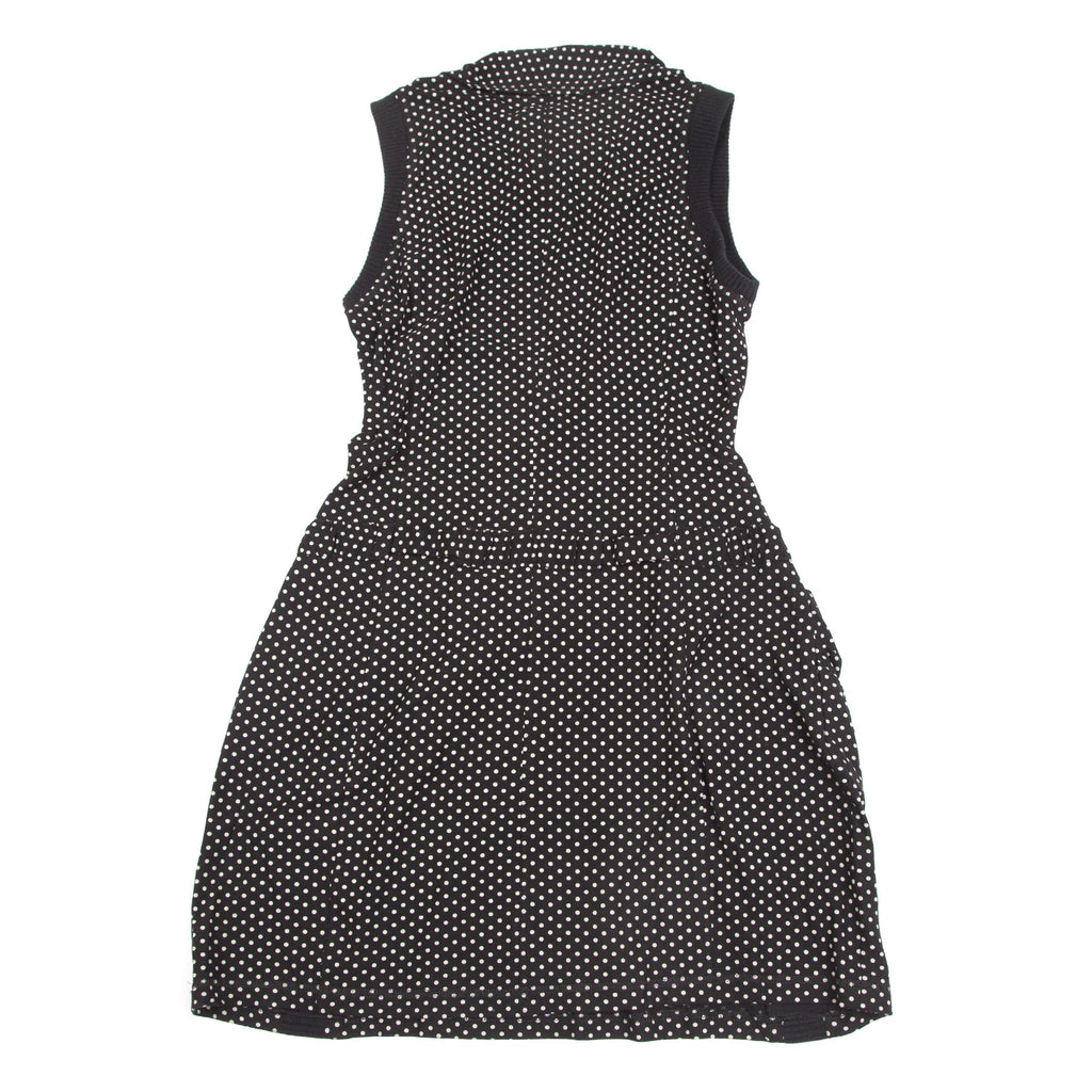 SENSOUNICO JAPAN. Black Dot Printed Belted Sleeveless Dress